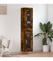 vidaXL Highboard Smoked Oak 34,5x34x180 cm Engineered Wood
