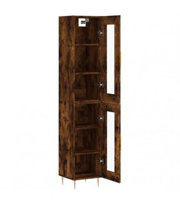 vidaXL Highboard Smoked Oak 34,5x34x180 cm Engineered Wood