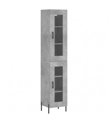 vidaXL Highboard Concrete Grey 34,5x34x180 cm Engineered Wood