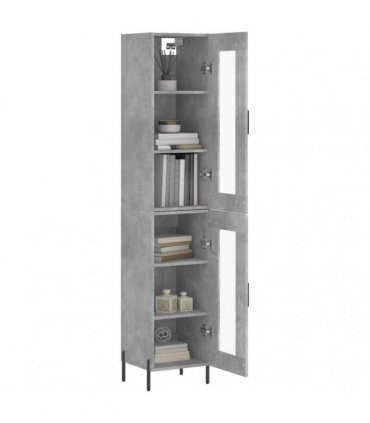 vidaXL Highboard Concrete Grey 34,5x34x180 cm Engineered Wood