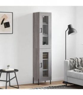 vidaXL Highboard Grey Sonoma 34,5x34x180 cm Engineered Wood
