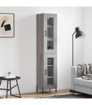 vidaXL Highboard Grey Sonoma 34,5x34x180 cm Engineered Wood
