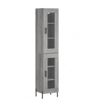 vidaXL Highboard Grey Sonoma 34,5x34x180 cm Engineered Wood