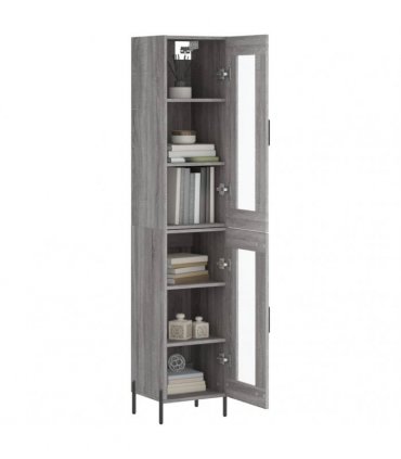 vidaXL Highboard Grey Sonoma 34,5x34x180 cm Engineered Wood