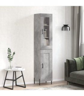vidaXL Highboard Concrete Grey 34,5x34x180 cm Engineered Wood