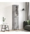 vidaXL Highboard Concrete Grey 34,5x34x180 cm Engineered Wood