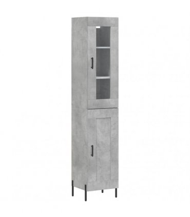 vidaXL Highboard Concrete Grey 34,5x34x180 cm Engineered Wood