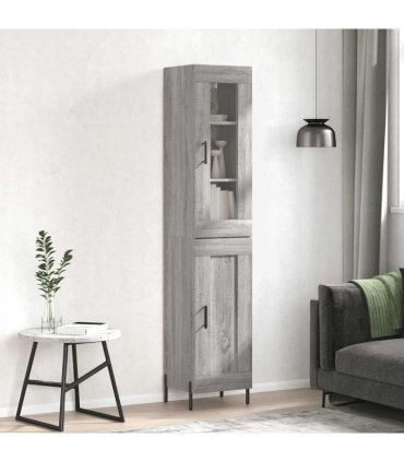vidaXL Highboard Grey Sonoma 34,5x34x180 cm Engineered Wood