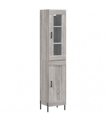 vidaXL Highboard Grey Sonoma 34,5x34x180 cm Engineered Wood