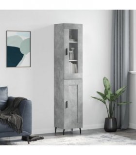 vidaXL Highboard Concrete Grey 34,5x34x180 cm Engineered Wood
