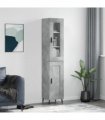 vidaXL Highboard Concrete Grey 34,5x34x180 cm Engineered Wood