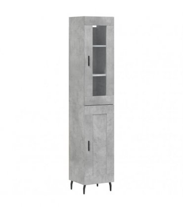 vidaXL Highboard Concrete Grey 34,5x34x180 cm Engineered Wood