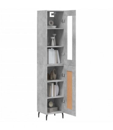 vidaXL Highboard Concrete Grey 34,5x34x180 cm Engineered Wood