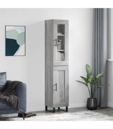 vidaXL Highboard Grey Sonoma 34,5x34x180 cm Engineered Wood