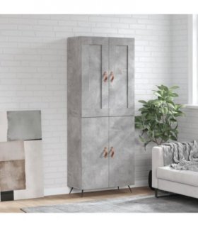 vidaXL Highboard Concrete Grey 69,5x34x180 cm Engineered Wood
