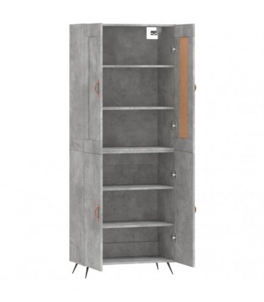 vidaXL Highboard Concrete Grey 69,5x34x180 cm Engineered Wood