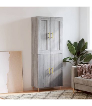 vidaXL Highboard Grey Sonoma 69,5x34x180 cm Engineered Wood