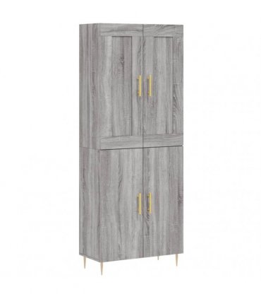 vidaXL Highboard Grey Sonoma 69,5x34x180 cm Engineered Wood