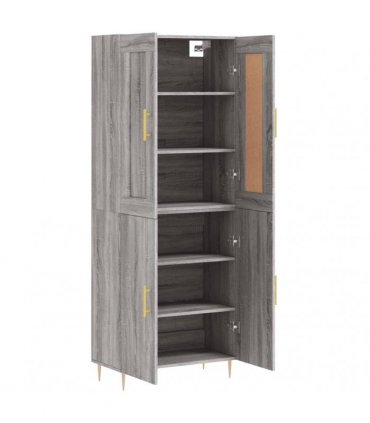 vidaXL Highboard Grey Sonoma 69,5x34x180 cm Engineered Wood