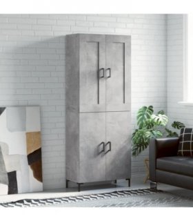 vidaXL Highboard Concrete Grey 69,5x34x180 cm Engineered Wood