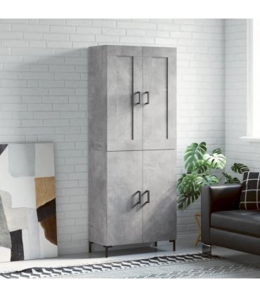 vidaXL Highboard Concrete Grey 69,5x34x180 cm Engineered Wood