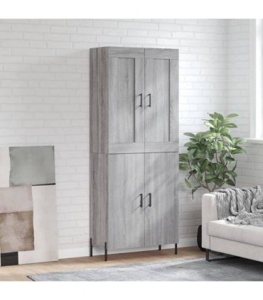 vidaXL Highboard Grey Sonoma 69,5x34x180 cm Engineered Wood