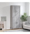 vidaXL Highboard Grey Sonoma 69,5x34x180 cm Engineered Wood