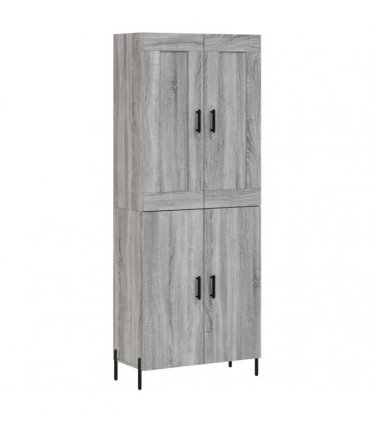 vidaXL Highboard Grey Sonoma 69,5x34x180 cm Engineered Wood