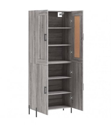 vidaXL Highboard Grey Sonoma 69,5x34x180 cm Engineered Wood