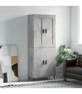 vidaXL Highboard Concrete Grey 69,5x34x180 cm Engineered Wood