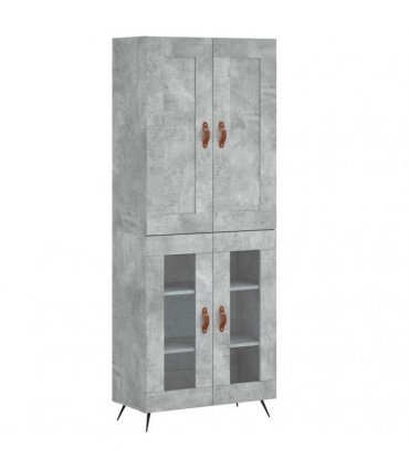 vidaXL Highboard Concrete Grey 69,5x34x180 cm Engineered Wood
