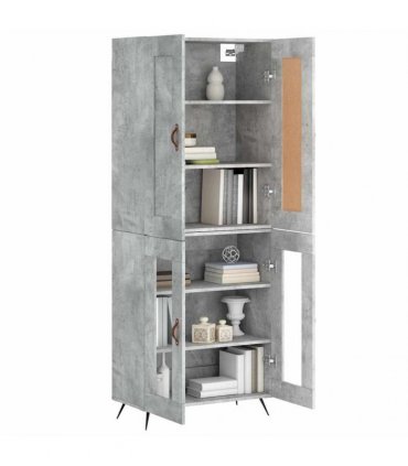 vidaXL Highboard Concrete Grey 69,5x34x180 cm Engineered Wood