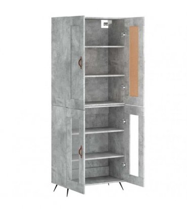 vidaXL Highboard Concrete Grey 69,5x34x180 cm Engineered Wood