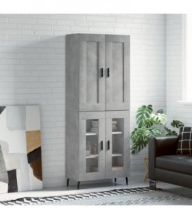 vidaXL Highboard Concrete Grey 69,5x34x180 cm Engineered Wood