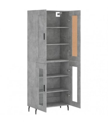 vidaXL Highboard Concrete Grey 69,5x34x180 cm Engineered Wood