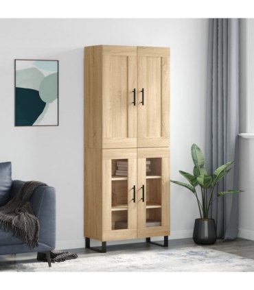 vidaXL Highboard Sonoma Oak 69,5x34x180 cm Engineered Wood