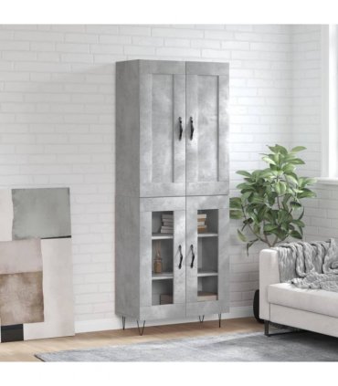 vidaXL Highboard Concrete Grey 69,5x34x180 cm Engineered Wood