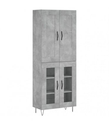 vidaXL Highboard Concrete Grey 69,5x34x180 cm Engineered Wood