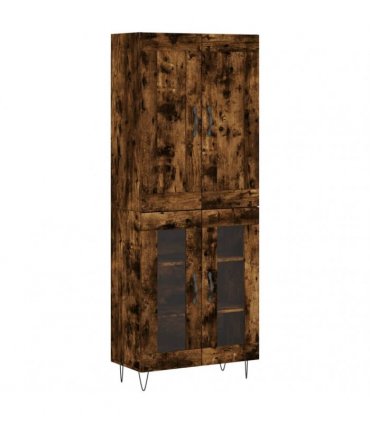 vidaXL Highboard Smoked Oak 69,5x34x180 cm Engineered Wood