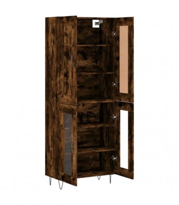 vidaXL Highboard Smoked Oak 69,5x34x180 cm Engineered Wood