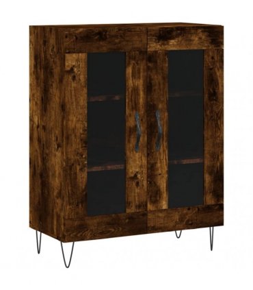 vidaXL Highboard Smoked Oak 69,5x34x180 cm Engineered Wood