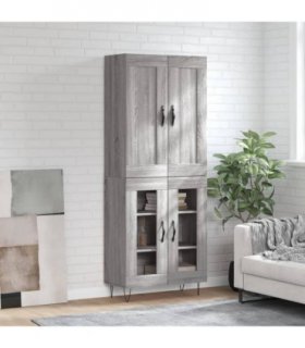 vidaXL Highboard Grey Sonoma 69,5x34x180 cm Engineered Wood
