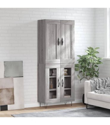 vidaXL Highboard Grey Sonoma 69,5x34x180 cm Engineered Wood