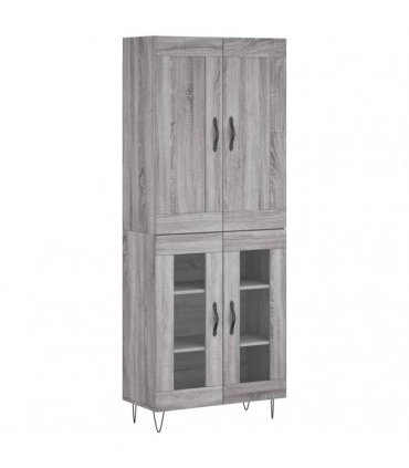 vidaXL Highboard Grey Sonoma 69,5x34x180 cm Engineered Wood