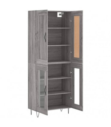 vidaXL Highboard Grey Sonoma 69,5x34x180 cm Engineered Wood