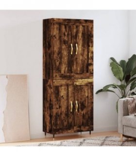 vidaXL Highboard Smoked Oak 69,5x34x180 cm Engineered Wood