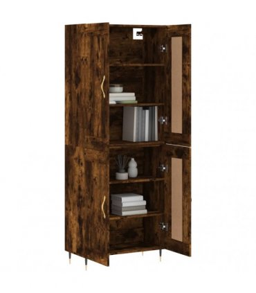 vidaXL Highboard Smoked Oak 69,5x34x180 cm Engineered Wood