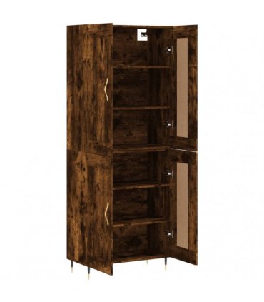 vidaXL Highboard Smoked Oak 69,5x34x180 cm Engineered Wood