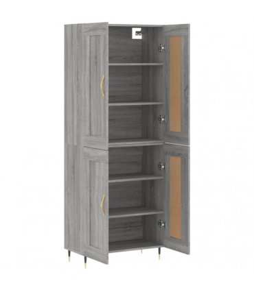vidaXL Highboard Grey Sonoma 69,5x34x180 cm Engineered Wood