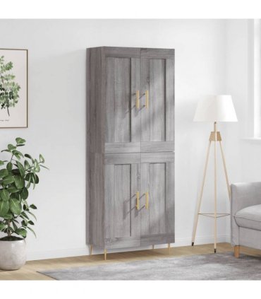 vidaXL Highboard Grey Sonoma 69,5x34x180 cm Engineered Wood
